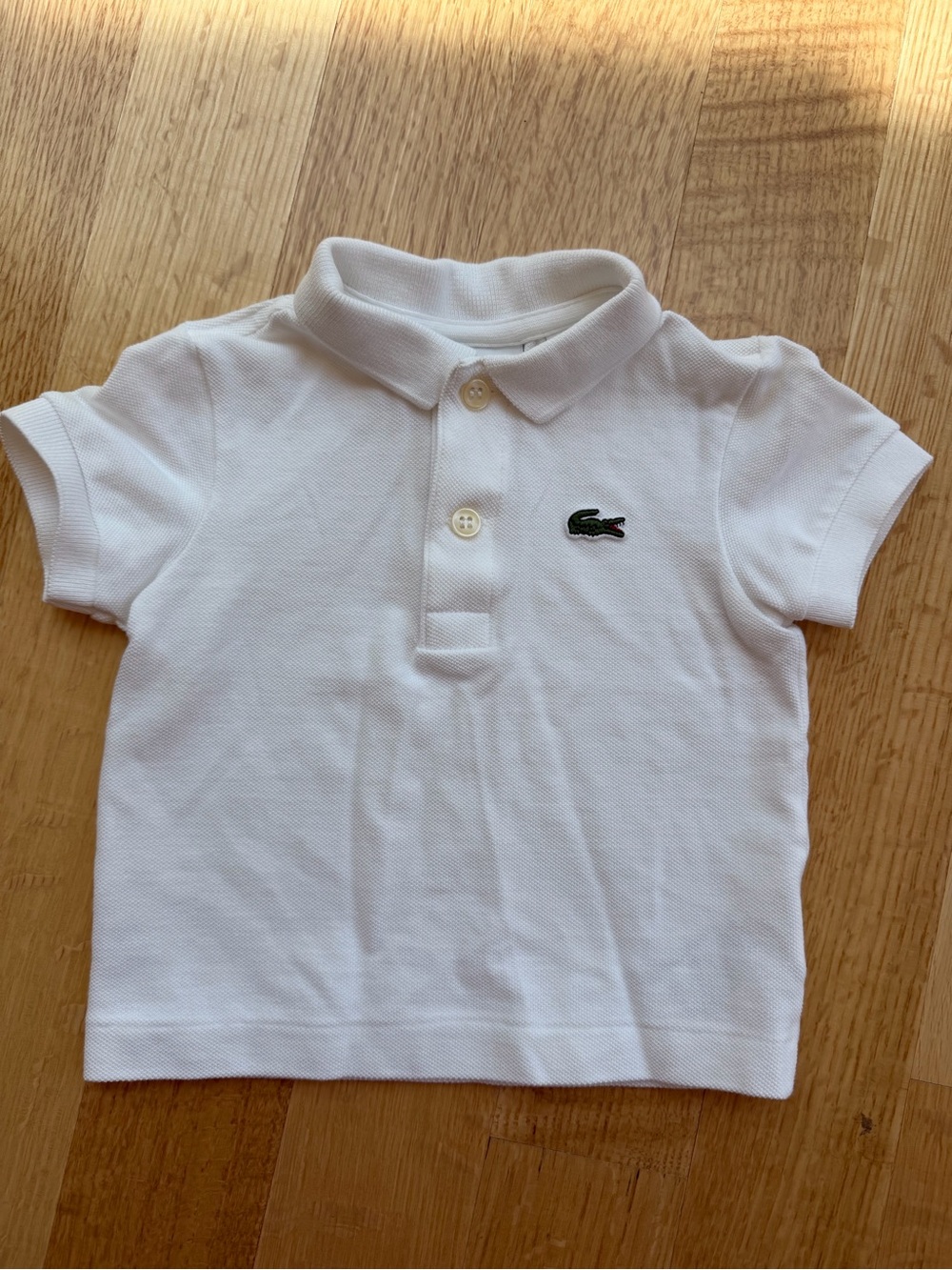 Baby Lacoste White Polo 1T Fits 6-9mo